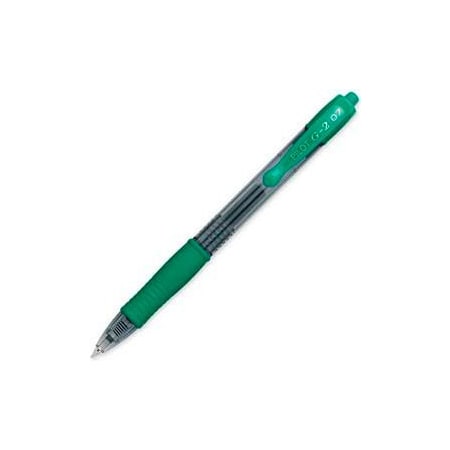 Pilot Pilot  G2 Gel Retractable Rollerball Pen, Fine, 0.7mm, Green Ink, Dozen 31025